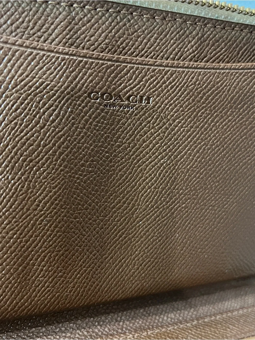 Coach Cream Leather Wristlet Wallet with gold hardware